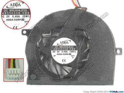 123265 ADDA AB5505HB-HBB Cooling Fan  (DW1), Bare Fan ADDA AB5505HB-HBB Cooling Fan  