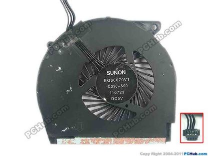 123816 Lenovo IdeaPad U400 Cooling Fan  EG60070V1-C010-S99, DC 5V, Bare Fan Lenovo IdeaPad U400 Cooling Fan  