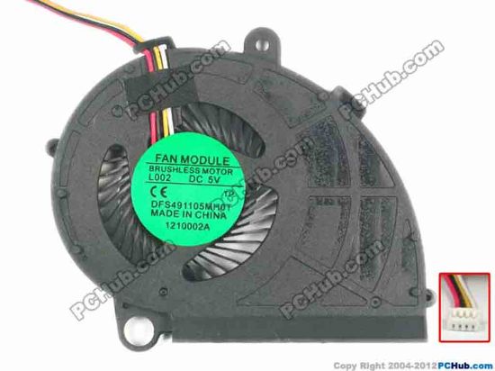 124004 Acer Aspire M5-481T Series Cooling Fan  L002, DC5V 0.44A, Bare fan Acer Aspire M5-481T Series Cooling Fan  
