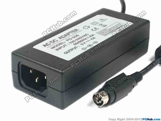 124154 PCH OEM Power AC Adapter - Compatible 5V 6A, 4-Pin P1&4=V+, C14, New PCH OEM Power AC Adapter - Compatible 