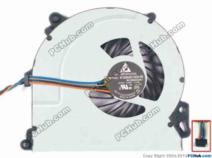124184 Delta Electronics KSB06105HB Cooling Fan  -CJ1M, DC5V 0.40A, Bare fan Delta Electronics KSB06105HB Cooling Fan
