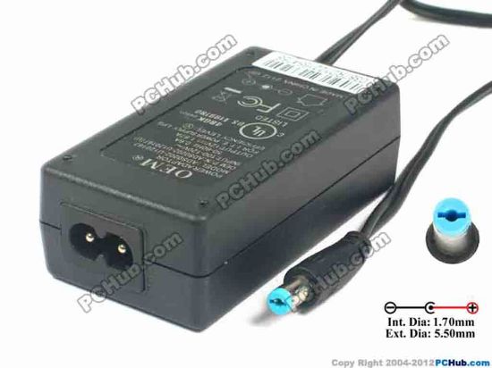 124196 PCH OEM Power AC Adapter 5V-12V 12V 1.67A, 5.5/1.7mm, 2-Prong, New, 120V only PCH OEM Power AC Adapter 5V-12V 
