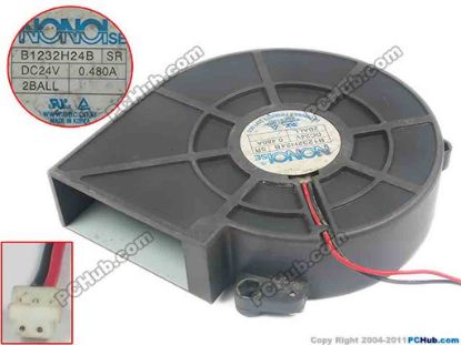 124421 NONOISE B1232H24B Server - Blower Fan SR, bw120x120x32, 2-wire, 24V 0.480A NONOISE B1232H24B Server - Blower Fan 