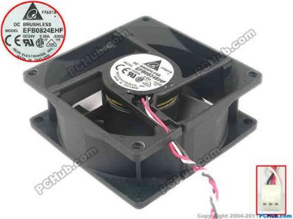 125124 Delta Electronics EFB0824EHF Server - Square Fan S32Q, sq80x80x32, w120x3x3, 24V 0.35A Delta Electronics EFB0824EHF Server - Square Fan 