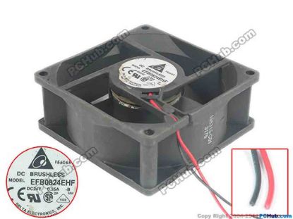 125125 Delta Electronics EFB0824EHF Server - Square Fan B, sq80x80x32, 2-wire, 24V 0.35A Delta Electronics EFB0824EHF Server - Square Fan 