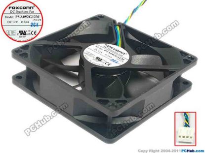 125272 Foxconn PVA092G12M Server - Square Fan P10-CS, sq90x90x25, 4-wire, 12V 0.24A Foxconn PVA092G12M Server - Square Fan 