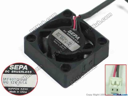 125461 SEPA MF40TD-12 Server - Square Fan sq40x40x10, 2-wire, 12V 0.1A SEPA MF40TD-12 Server - Square Fan 