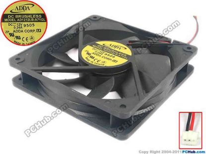 125512 ADDA AD1212LB-A71GL Server - Square Fan sq120x120x25, w60x2x4, 12V 0.24A ADDA AD1212LB-A71GL Server - Square Fan 