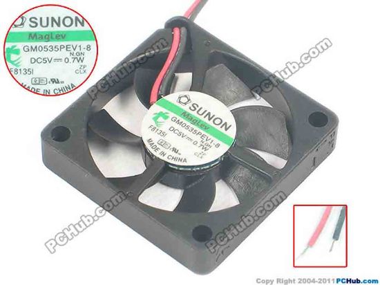 125580 SUNON GM0535PEV1-8 Server - Square Fan N.GN, 2-wire 5V 0.7W SUNON GM0535PEV1-8 Server - Square Fan 
