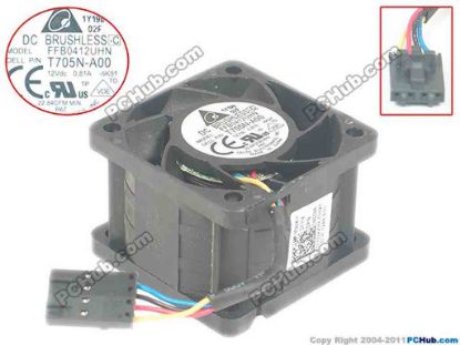 125635 Delta Electronics FFB0412UHN Server - Square Fan T705N-A00, sq40x40x28, w20x4x4, 1V 0.81A Delta Electronics FFB0412UHN Server - Square Fan 