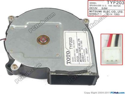 126148 TOTO TYF203 Server - Blower Fan M29BLF-1, w90x3x3, 12V 0.9W TOTO TYF203 Server - Blower Fan 