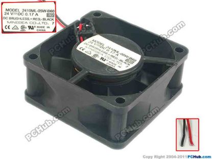 126528 NMB-MAT / Minebea 2410ML-05W-B60 Server - Square Fan B35, sq60x60x25, w90x2x2, 24V 0.17A NMB-MAT / Minebea 2410ML-05W-B60 Server - Square Fan 
