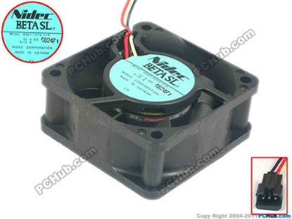 126646 Nidec D06T-12TG Server - Square Fan 51B, sq60x60x25, w150x3x3, 12V 0.14A Nidec D06T-12TG Server - Square Fan 