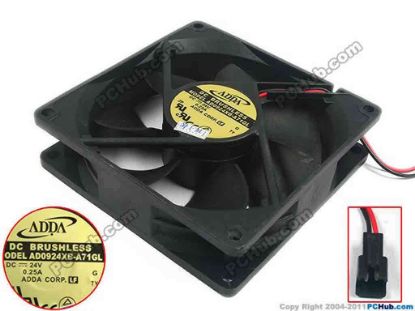 127450 ADDA AD0924XB-A71GL Server - Square Fan sq90x90x25, w90x2x2, 24V 0.25A ADDA AD0924XB-A71GL Server - Square Fan