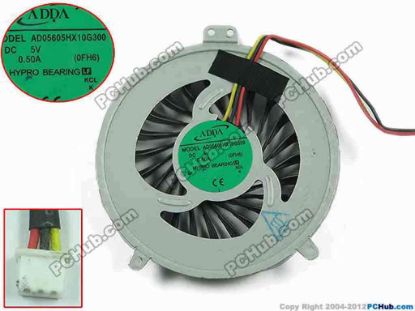 127475 ADDA AD05605HX10G300 Cooling Fan  (0FH6), w35x3x3, 5V 0.50A, Bare fan ADDA AD05605HX10G300 Cooling Fan  
