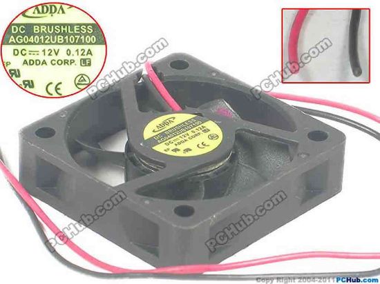 127499 ADDA AG04012UB107100 Server - Square Fan sq40x40x10, 2-wire, 12V 0.12A ADDA AG04012UB107100 Server - Square Fan 