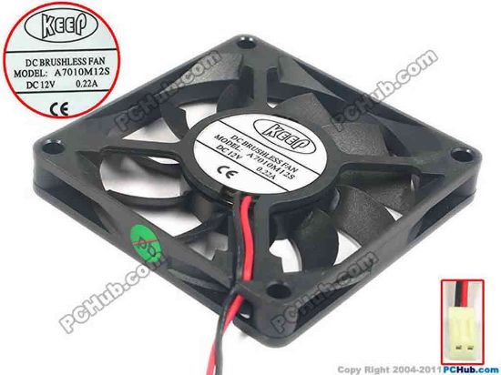 127544 Other Brands keep Server - Square Fan A7010M12S, sq70x70x10, w70x2x2, 12V 0.22A Other Brands keep Server - Square Fan 