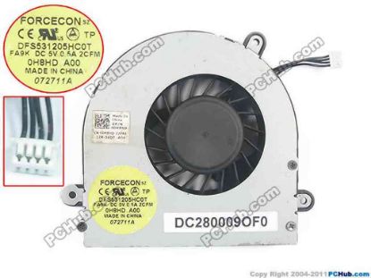 127754 Forcecon DFS531205HC0T Cooling Fan  FA9K, w5x4x4, 5V 0.5A, Bare fan Forcecon DFS531205HC0T Cooling Fan  