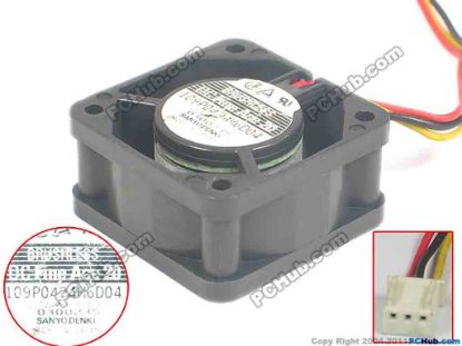 127779 Sanyo Denki 109P0424H6D04 Server - Square Fan sq40x40x20, w40x3x3, 24V0.07A Sanyo Denki 109P0424H6D04 Server - Square Fan