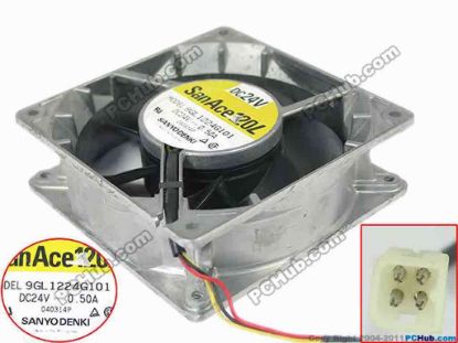 127827 Sanyo Denki 9GL1224G101  Server - Square Fan sq120x120x38, 3-wire, 24V0.50A Sanyo Denki 9GL1224G101  Server - Square Fan 