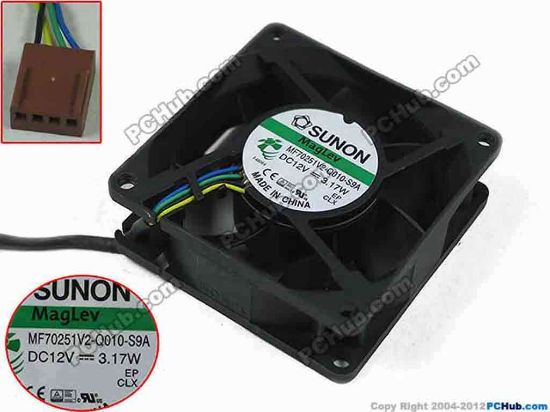 128002 SUNON MF70251V2-Q010-S9A Server - Square Fan sq70x70x25, 4-wire, 12V3.17W SUNON MF70251V2-Q010-S9A Server - Square Fan 