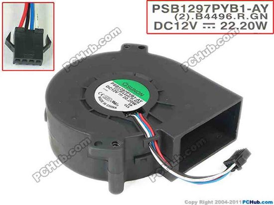 128039 SUNON PSB1297PYB1-AY Server - Blower Fan 2.B4496.R.GN, sq97x97x33, 4-wire, 12V22.20W SUNON PSB1297PYB1-AY Server - Blower Fan 