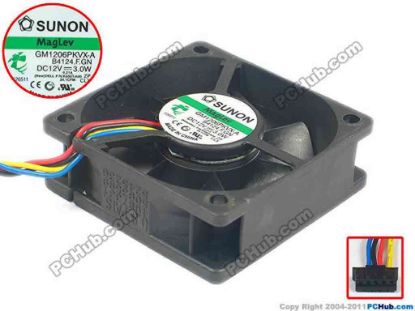 128077 SUNON GM1206PKVX-A Server - Square Fan B4124.F.GN, sq60x60x20, w140x4x4, 12V 3.0W SUNON GM1206PKVX-A Server - Square Fan 
