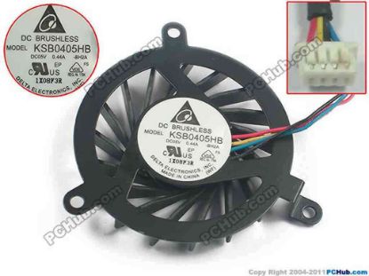 128082 Delta Electronics KSB0405HB Cooling Fan  -BH2A, DC5V 0.44A, Bare fan Delta Electronics KSB0405HB Cooling Fan  