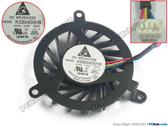 128082 Delta Electronics KSB0405HB Cooling Fan  -BH2A, DC5V 0.44A, Bare fan Delta Electronics KSB0405HB Cooling Fan  