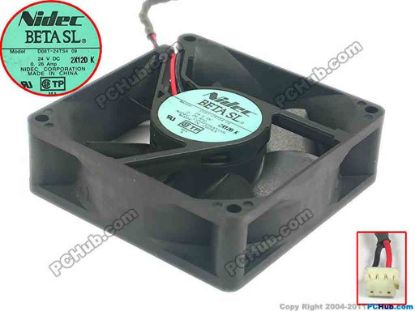 128087 Nidec D08T-24TS4 Server - Square Fan 09, sq80x80x25, w100x2x3, 24V 0.26A Nidec D08T-24TS4 Server - Square Fan