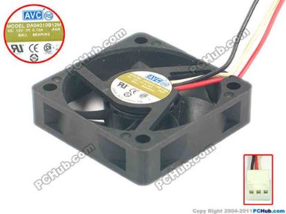 128155 AVC DA04010B12M Server - Square Fan -FAR, sq40x40x10, w110x3x3, 12V 0.10A AVC DA04010B12M Server - Square Fan 