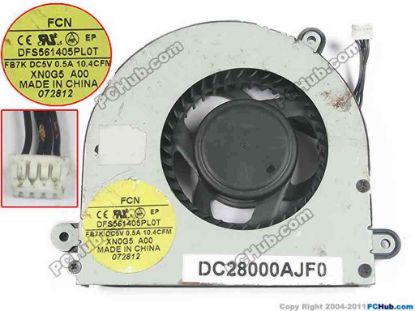 128266 Forcecon DFS561405PL0T Cooling Fan  FB7K, w15x4x4, 5V 0.5A, Bare fan Forcecon DFS561405PL0T Cooling Fan  