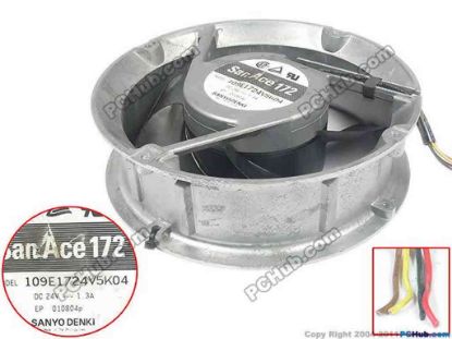 128834 Sanyo Denki 109E1724V5K04  Server - Round Fan dia172x150x51, 4-wire, 24V 1.3A Sanyo Denki 109E1724V5K04  Server - Round Fan 