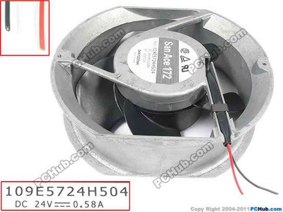128837 Sanyo Denki 109E5724H504  Server - Round Fan dia172x150x51, 2-wire, 24V 0.58A Sanyo Denki 109E5724H504  Server - Round Fan