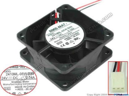 128951 NMB-MAT / Minebea 2410ML-05W-B89 Server - Square Fan sq60x60x25, 3-wire, 24V 0.34A NMB-MAT / Minebea 2410ML-05W-B89 Server - Square Fan 