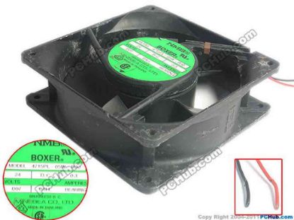 129008 NMB-MAT / Minebea 4715PL-05W-B30 Server - Square Fan sq120x120x38, 2-wire, 24V 0.3A NMB-MAT / Minebea 4715PL-05W-B30 Server - Square Fan 