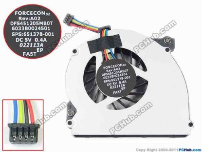 129257 HP EliteBook 2560p Series Cooling Fan  FA5T, 5V 0.4A, New HP EliteBook 2560p Series Cooling Fan  