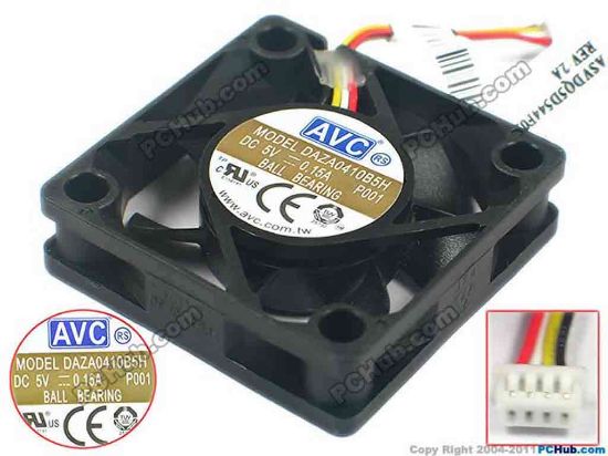 129304 AVC DAZA0410B5H Server - Square Fan P001, sq40x40x10mm, w30x4x4, 12V 0.15A AVC DAZA0410B5H Server - Square Fan 