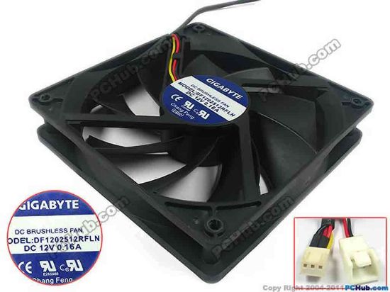 129305 Other Brands Gigabyte Server - Square Fan DF1202512RFLN, sq120x120x25, w700x5x6, 12V 0.16A Other Brands Gigabyte Server - Square Fan 