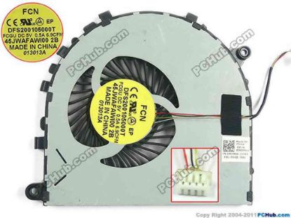 129356 Forcecon DFS200105000T Cooling Fan  FCGU, DC5V 0.50A, Bare fan Forcecon DFS200105000T Cooling Fan  