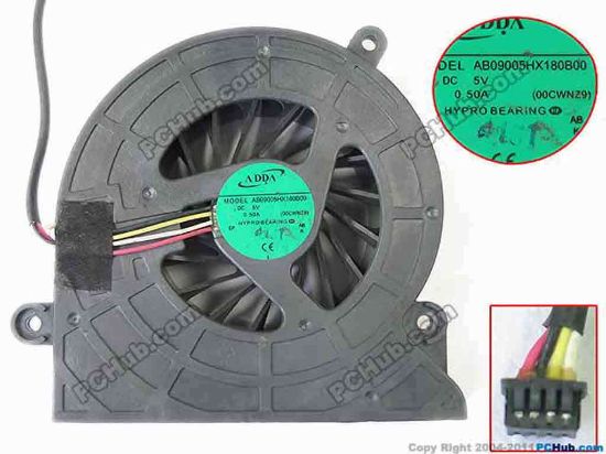129836 ADDA AB09005HX180B00 Cooling Fan  00CWNZ9 DC5V 0.50A, Bare fan ADDA AB09005HX180B00 Cooling Fan