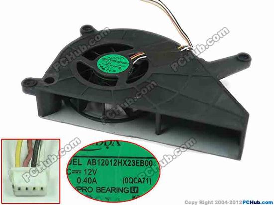 129837 ADDA AB12012HX23EB00 Cooling Fan  0QCA71 DC12V 0.40A, Bare fan ADDA AB12012HX23EB00 Cooling Fan  