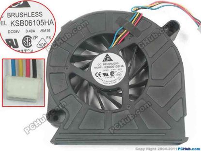 129853 Delta Electronics KSB06105HA Cooling Fan  9M16 DC5V 0.40A, Bare fan Delta Electronics KSB06105HA Cooling Fan  
