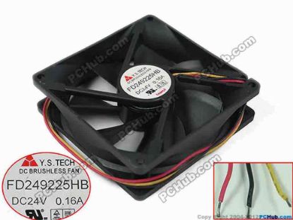 129885 Y.S TECH FD249225HB Server - Square Fan sq92x92x25, 3-wire, 24V 0.16A Y.S TECH FD249225HB Server - Square Fan 