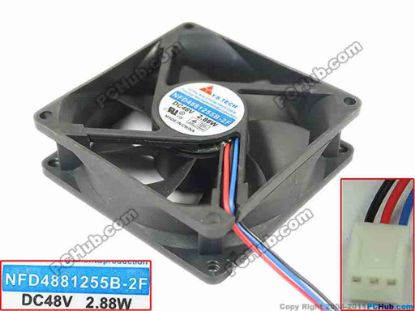 129889 Y.S TECH NFD4881255B-2F Server - Square Fan DC 48V 2.88W, 80x80x25mm, 3-wire Y.S TECH NFD4881255B-2F Server - Square Fan 