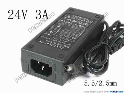 129943 PCH OEM Power AC Adapter - Compatible HR-092403, 24V 3A, 5.5/2.5mm, C14, New PCH OEM Power AC Adapter - Compatible