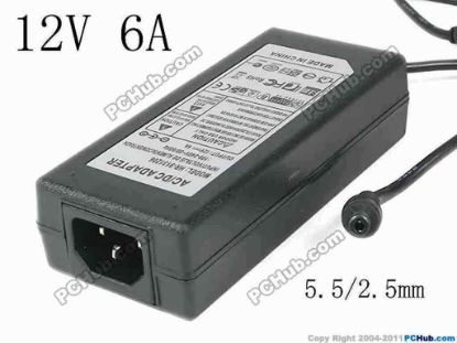 129945 PCH OEM Power AC Adapter - Compatible HR-9131206, 12V 6A, 5.5/2.5mm, C14, New PCH OEM Power AC Adapter - Compatible 