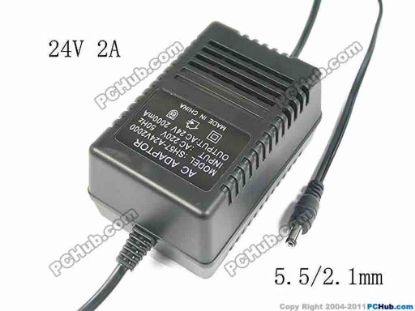 129997 PCH OEM Power AC Adapter - Compatible 24V, 2A, 5.5/2.1mm, Wire US 2-Pin PCH OEM Power AC Adapter - Compatible 