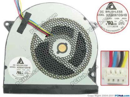 130034 Delta Electronics KSB06105HB Cooling Fan  -BK2H, DC5V 0.40A, Bare fan Delta Electronics KSB06105HB Cooling Fan  
