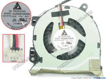 130037 Delta Electronics KSB06105HA Cooling Fan  -BE15, DC5V 0.40A, Bare fan Delta Electronics KSB06105HA Cooling Fan